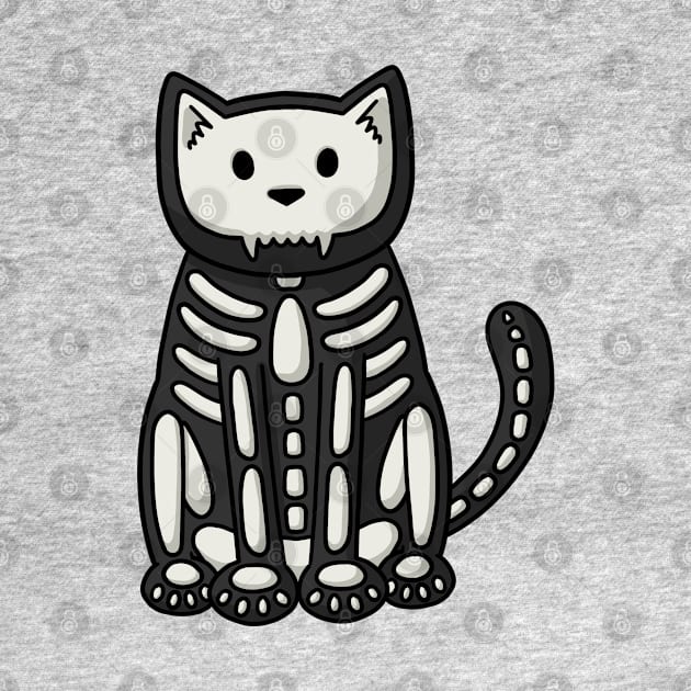 Halloween Skeleton Cat by Doodlecats 